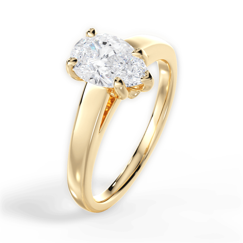 14kt Yellow Gold/18kt Yellow Gold/pear/perspective
