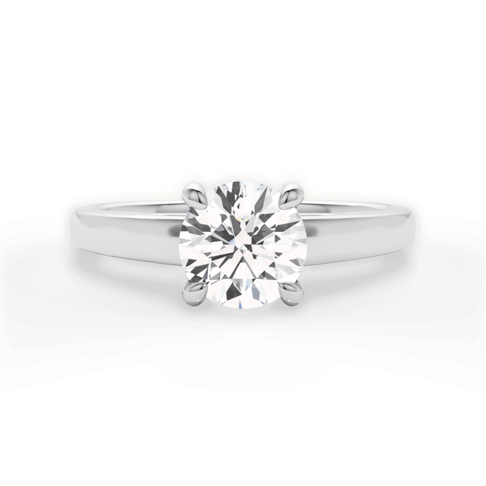 14kt White Gold/18kt White Gold/Platinum/round/top