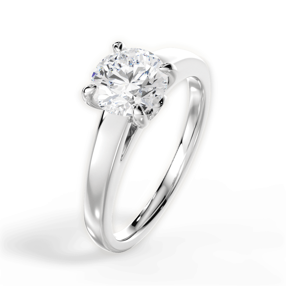 14kt White Gold/18kt White Gold/Platinum/round/perspective
