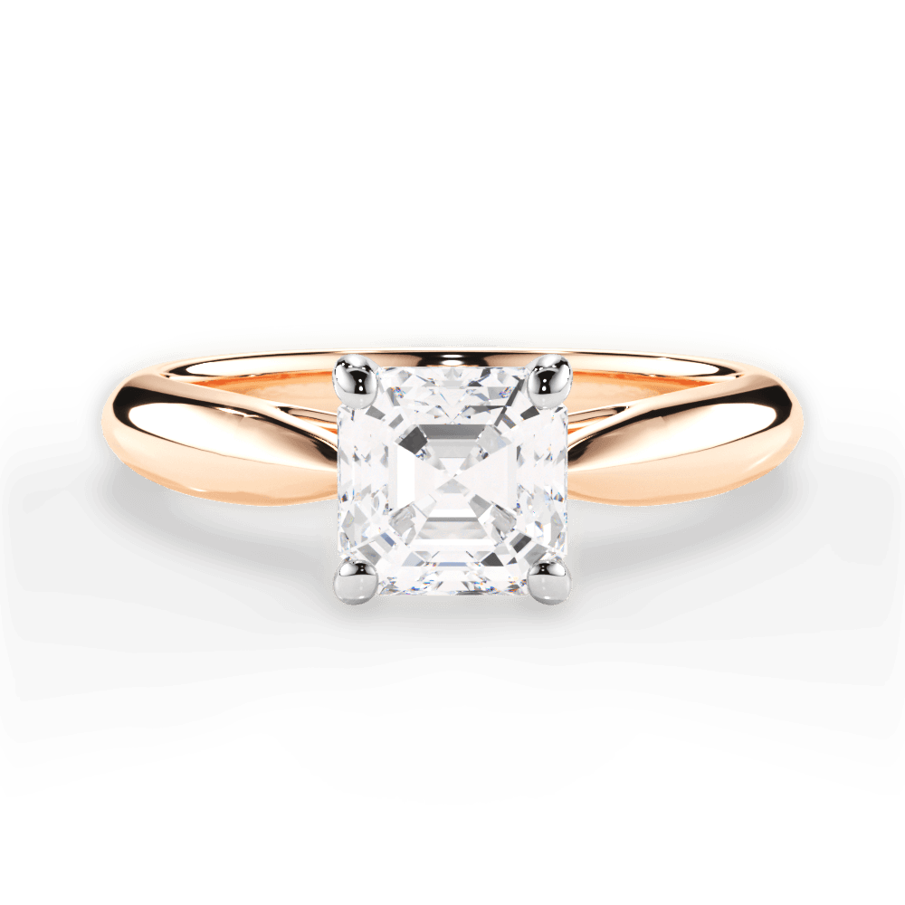 14kt Rose Gold/18kt Rose Gold/asscher/top