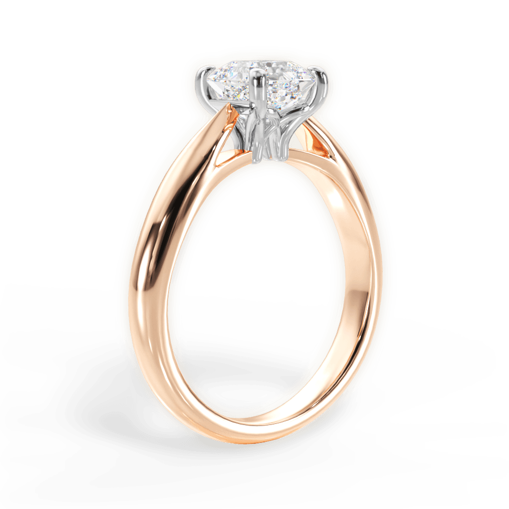 14kt Rose Gold/18kt Rose Gold/asscher/front