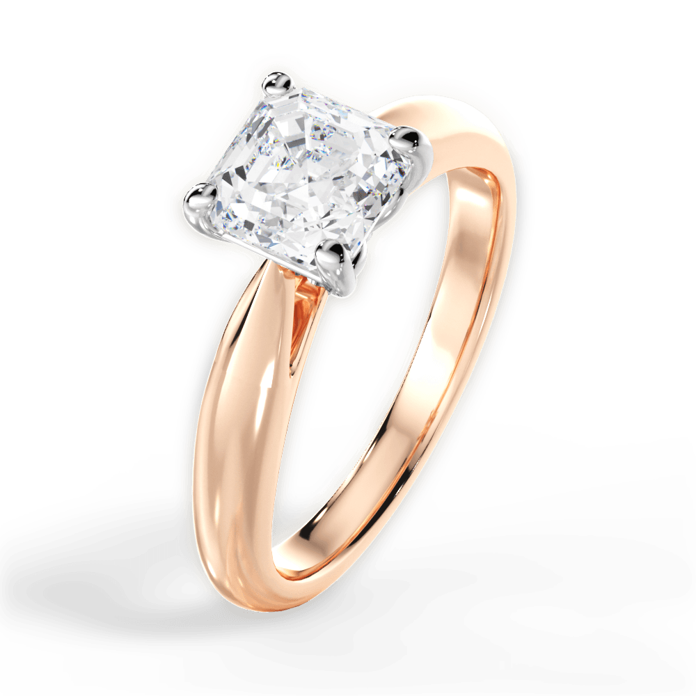 14kt Rose Gold/18kt Rose Gold/asscher/perspective