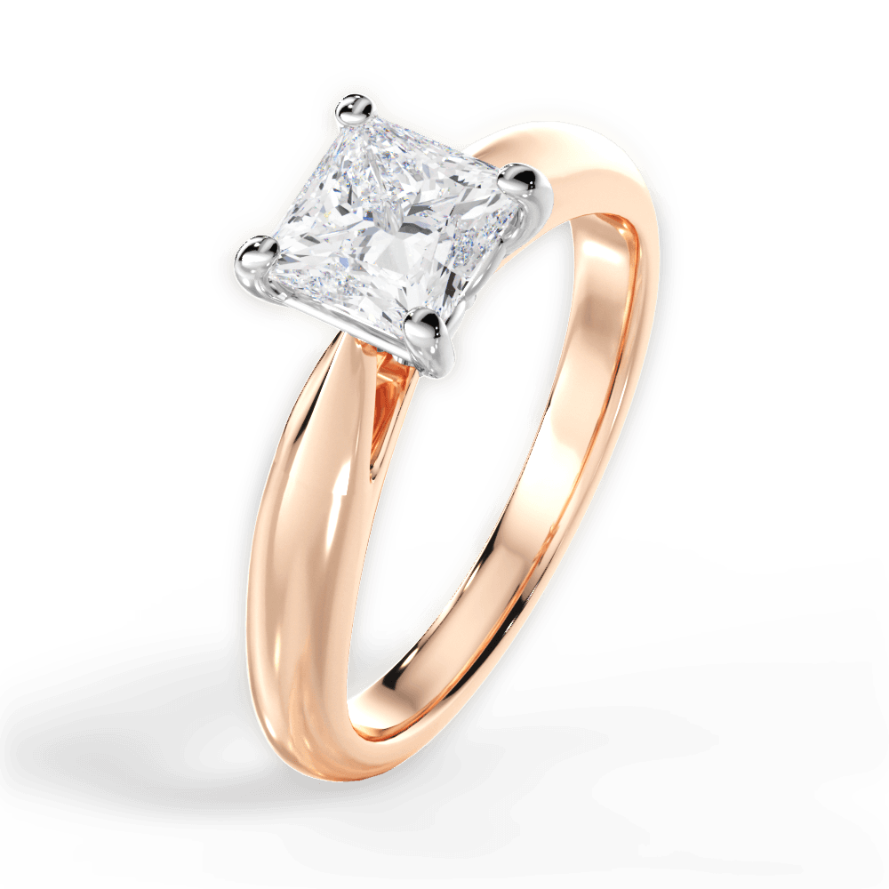 14kt Rose Gold/18kt Rose Gold/princess/perspective