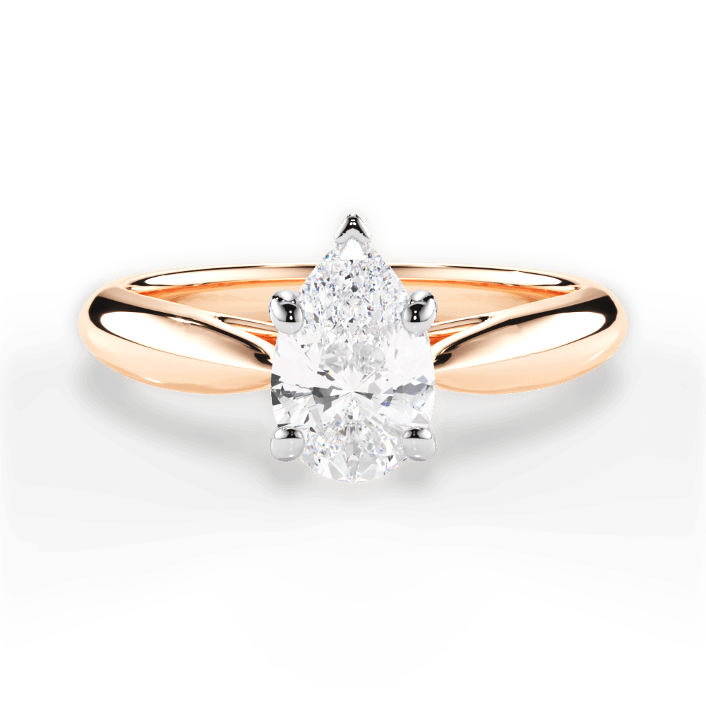 14kt Rose Gold/18kt Rose Gold/pear/top