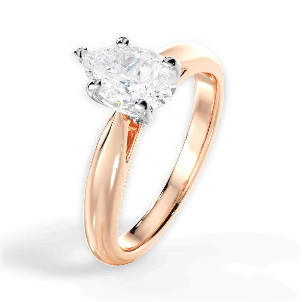 14kt Rose Gold/18kt Rose Gold/pear/perspective