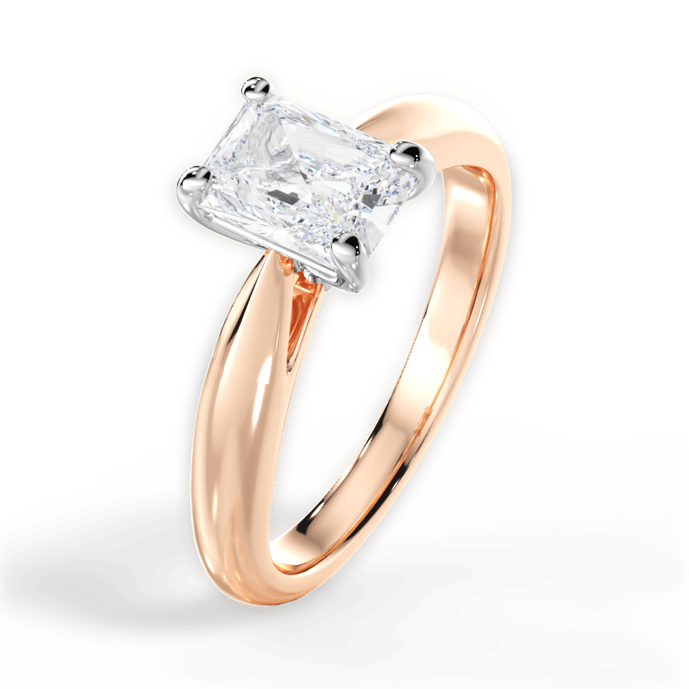 14kt Rose Gold/18kt Rose Gold/radiant/perspective