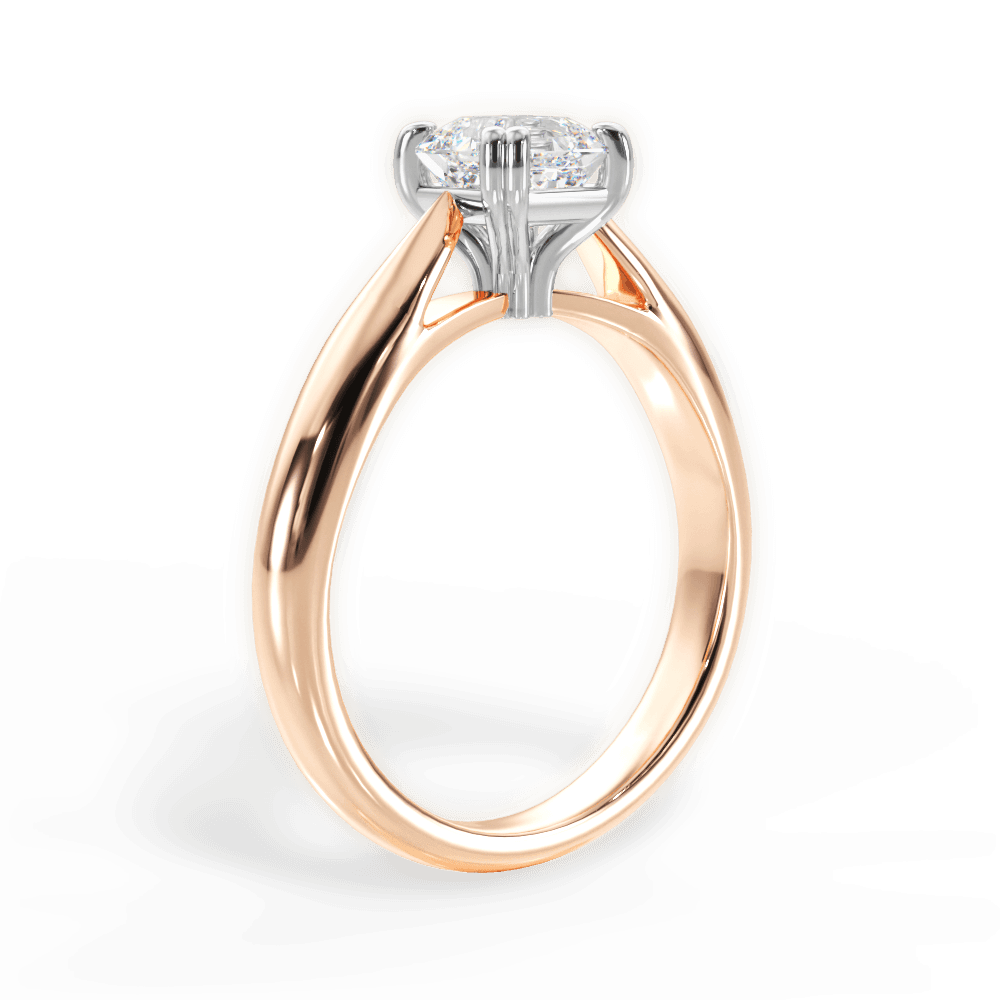 14kt Rose Gold/18kt Rose Gold/asscher/front