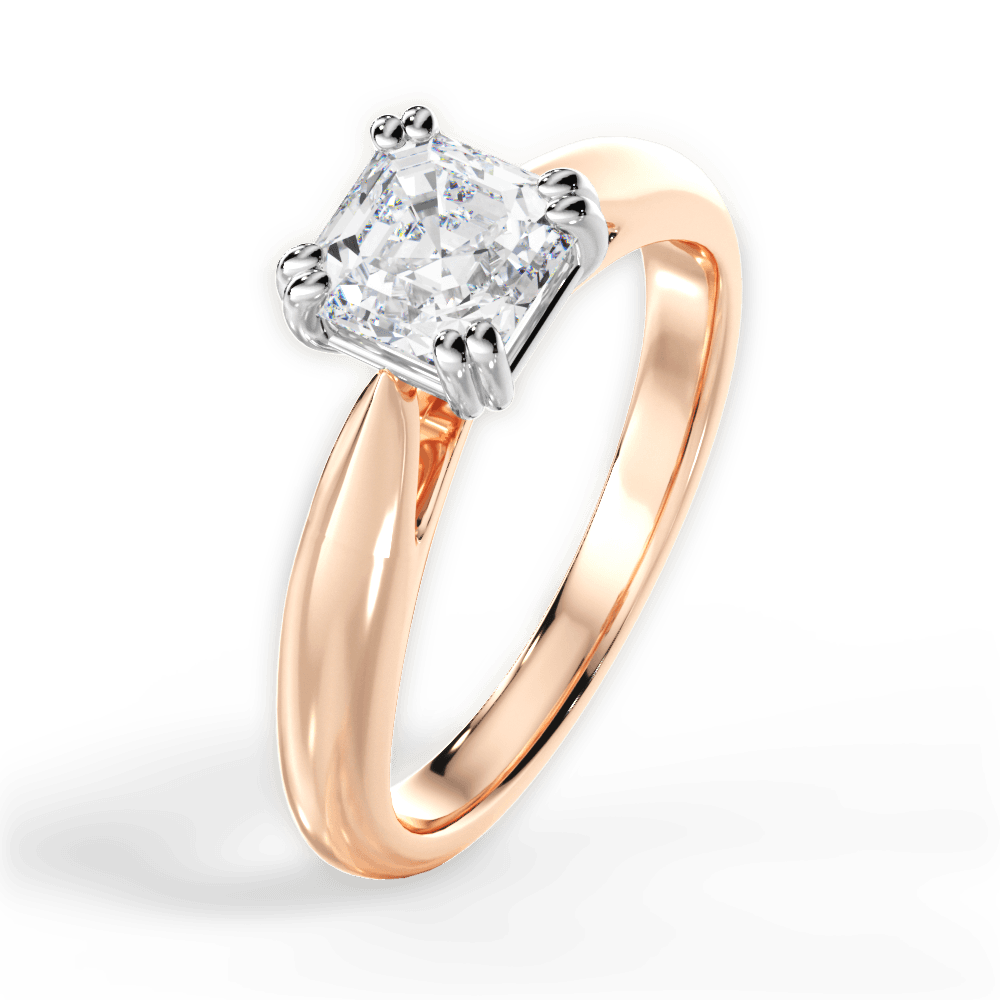 14kt Rose Gold/18kt Rose Gold/asscher/perspective