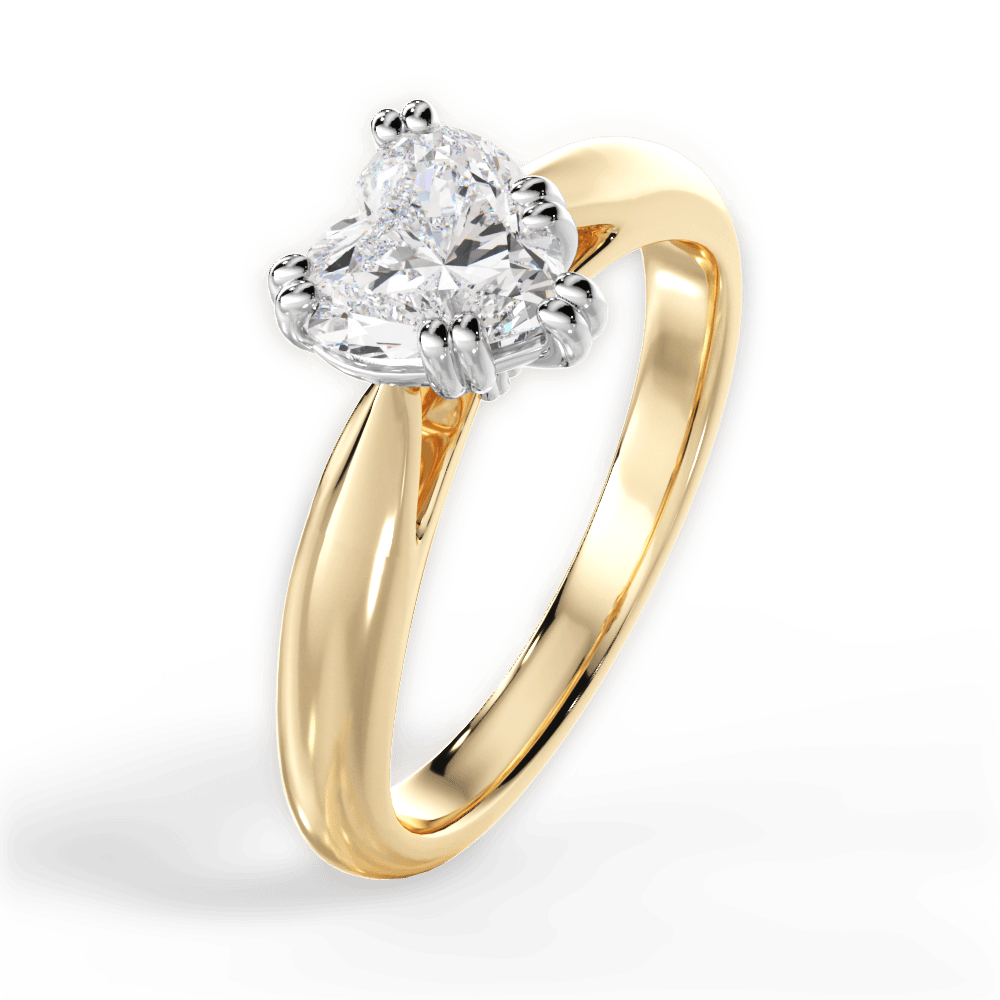 14kt Yellow Gold/18kt Yellow Gold/heart/perspective