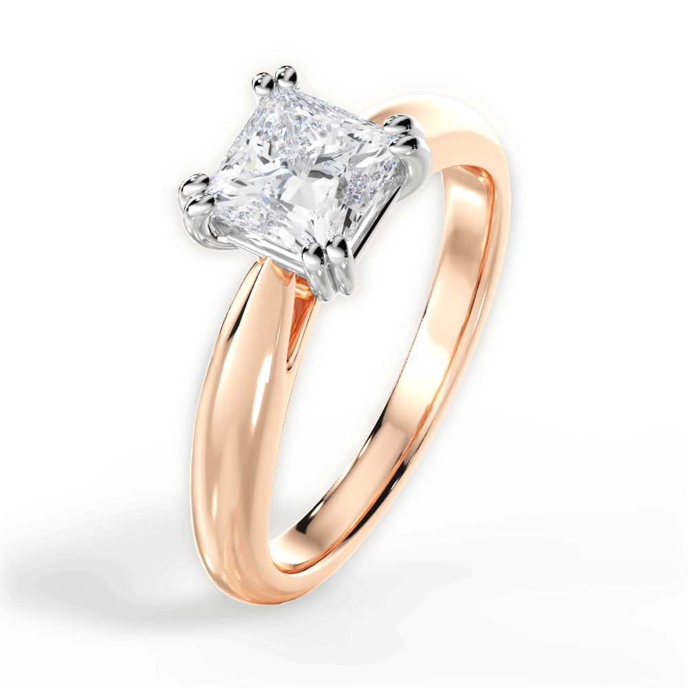 14kt Rose Gold/18kt Rose Gold/princess/perspective