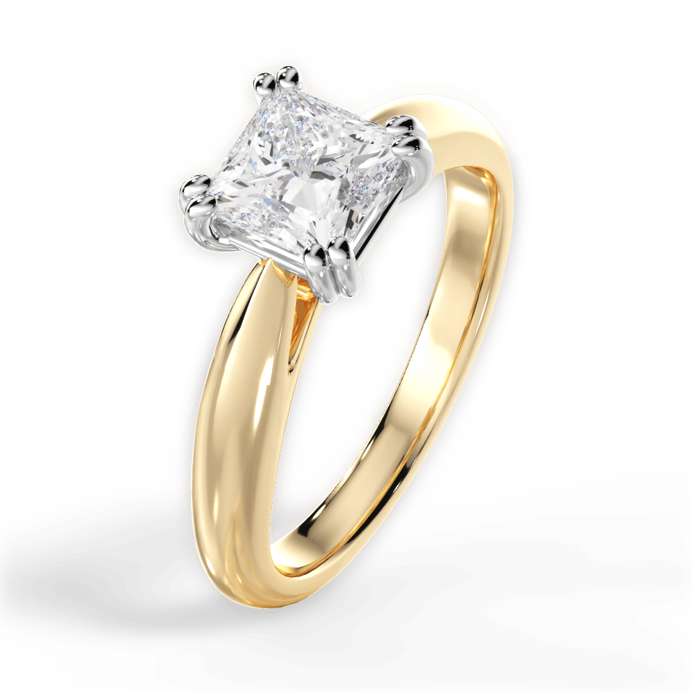 14kt Yellow Gold/18kt Yellow Gold/princess/perspective