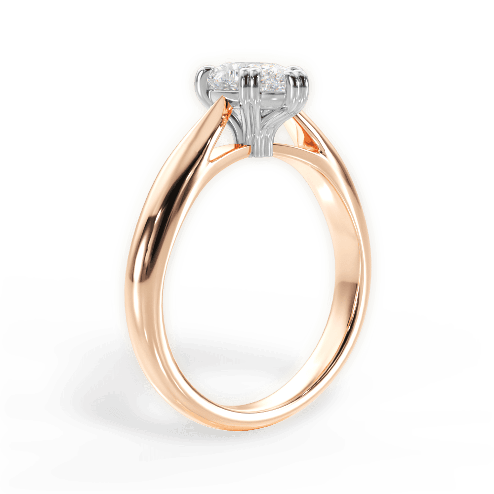 14kt Rose Gold/18kt Rose Gold/pear/front