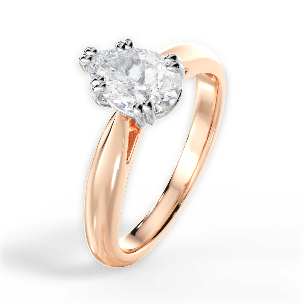 14kt Rose Gold/18kt Rose Gold/pear/perspective