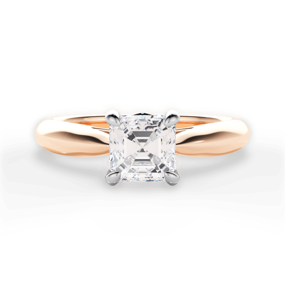 14kt Rose Gold/18kt Rose Gold/asscher/top