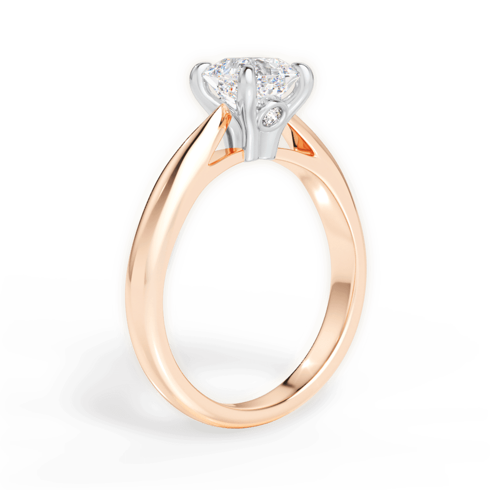 14kt Rose Gold/18kt Rose Gold/asscher/front