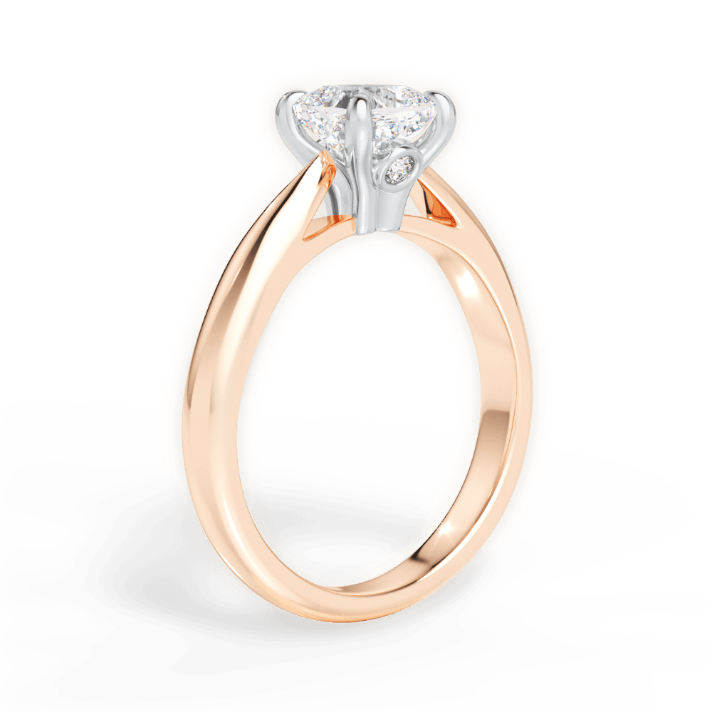 14kt Rose Gold/18kt Rose Gold/cushion/front