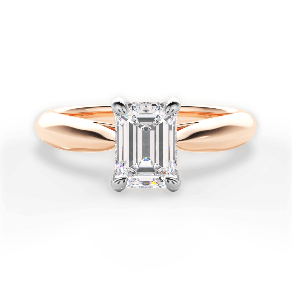 14kt Rose Gold/18kt Rose Gold/emerald/top