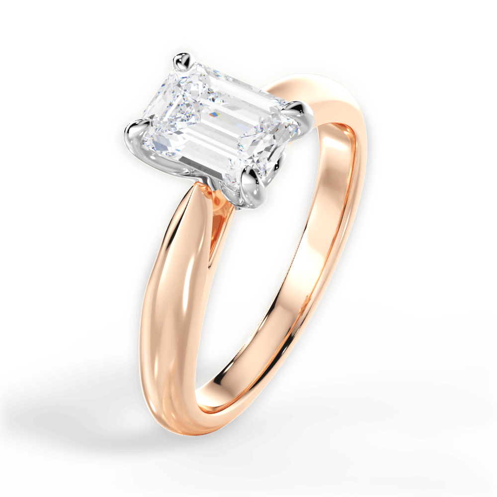 14kt Rose Gold/18kt Rose Gold/emerald/perspective