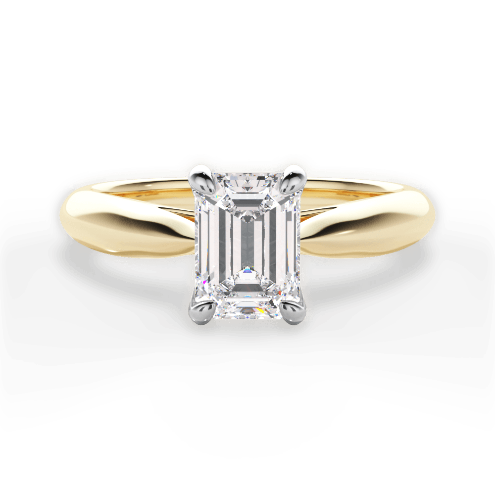 14kt Yellow Gold/18kt Yellow Gold/emerald/top