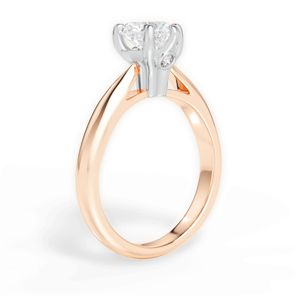 14kt Rose Gold/18kt Rose Gold/heart/front