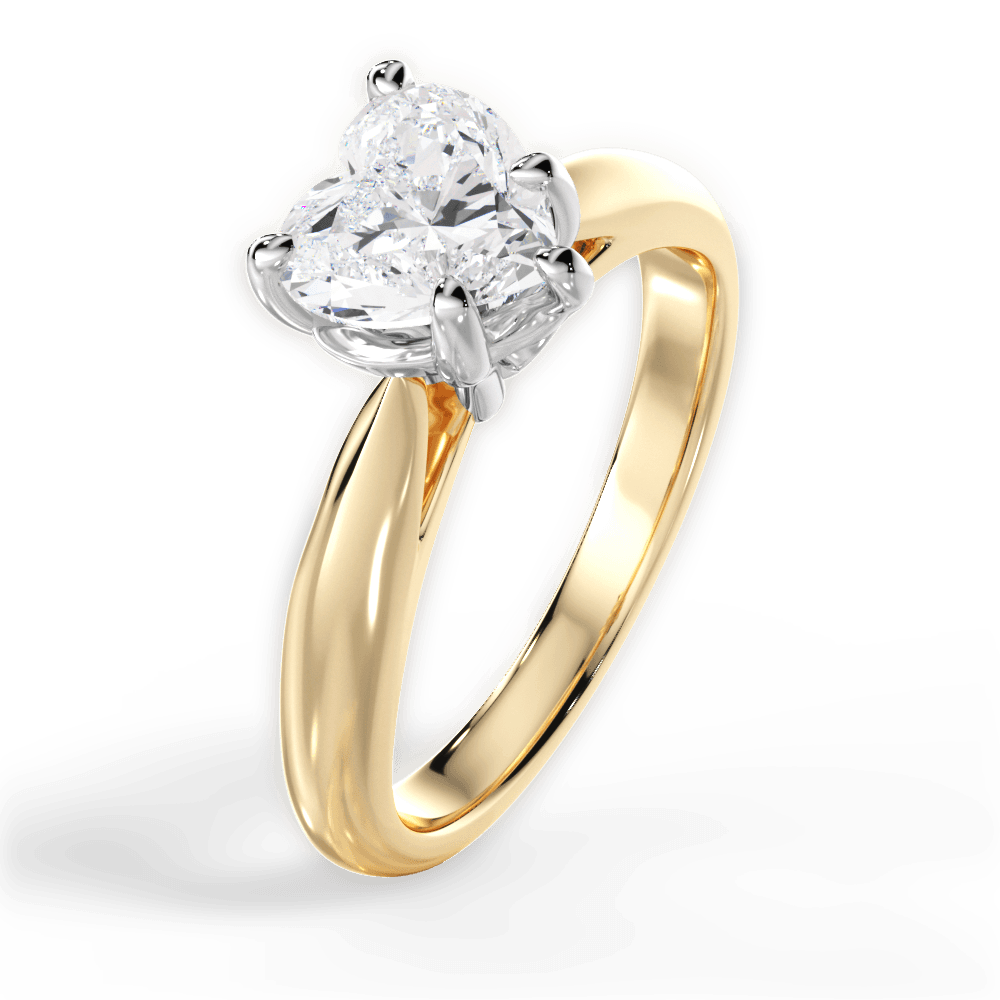 14kt Yellow Gold/18kt Yellow Gold/heart/perspective