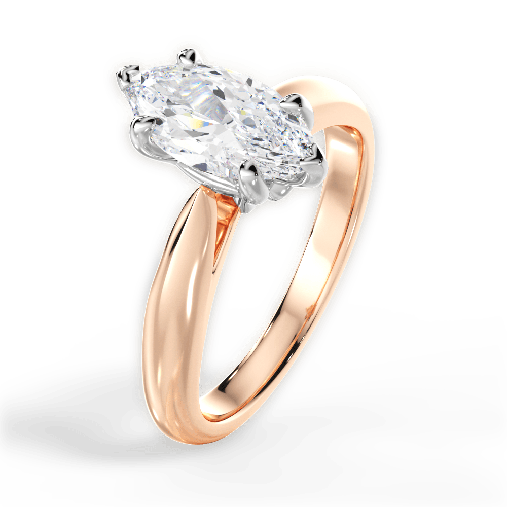 14kt Rose Gold/18kt Rose Gold/marquise/perspective