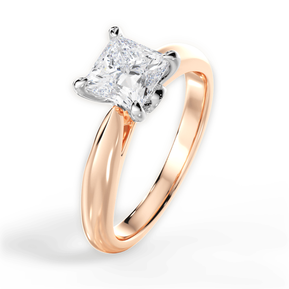 14kt Rose Gold/18kt Rose Gold/princess/perspective