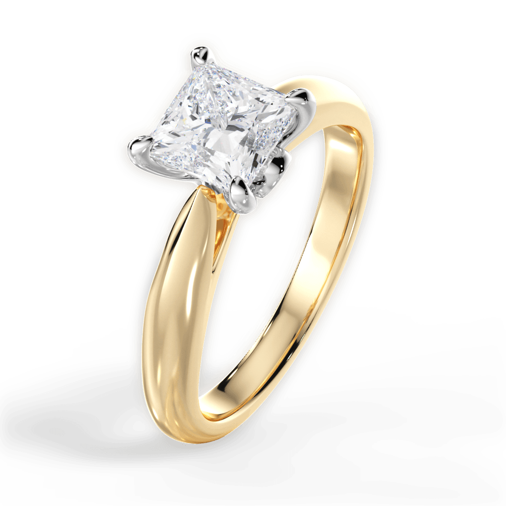 14kt Yellow Gold/18kt Yellow Gold/princess/perspective