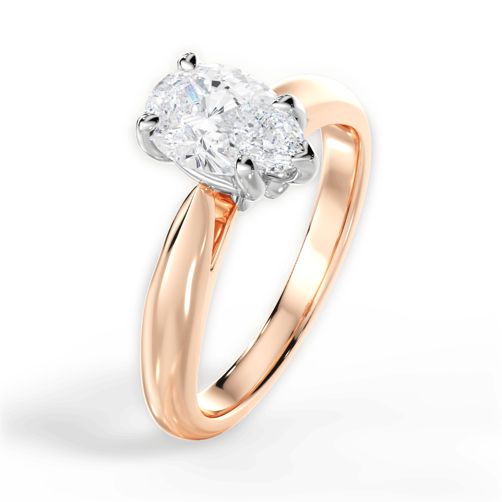 14kt Rose Gold/18kt Rose Gold/pear/perspective