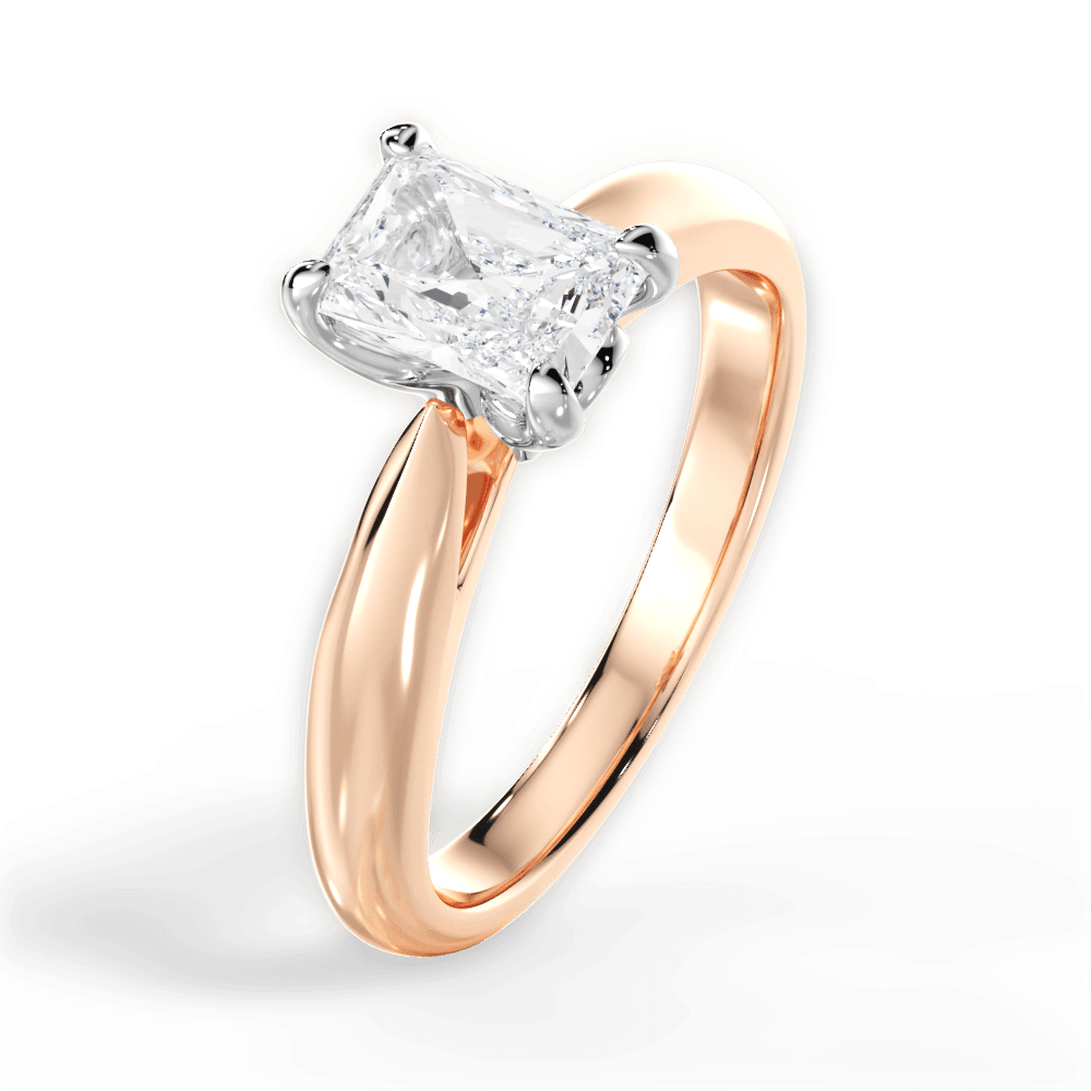 14kt Rose Gold/18kt Rose Gold/radiant/perspective