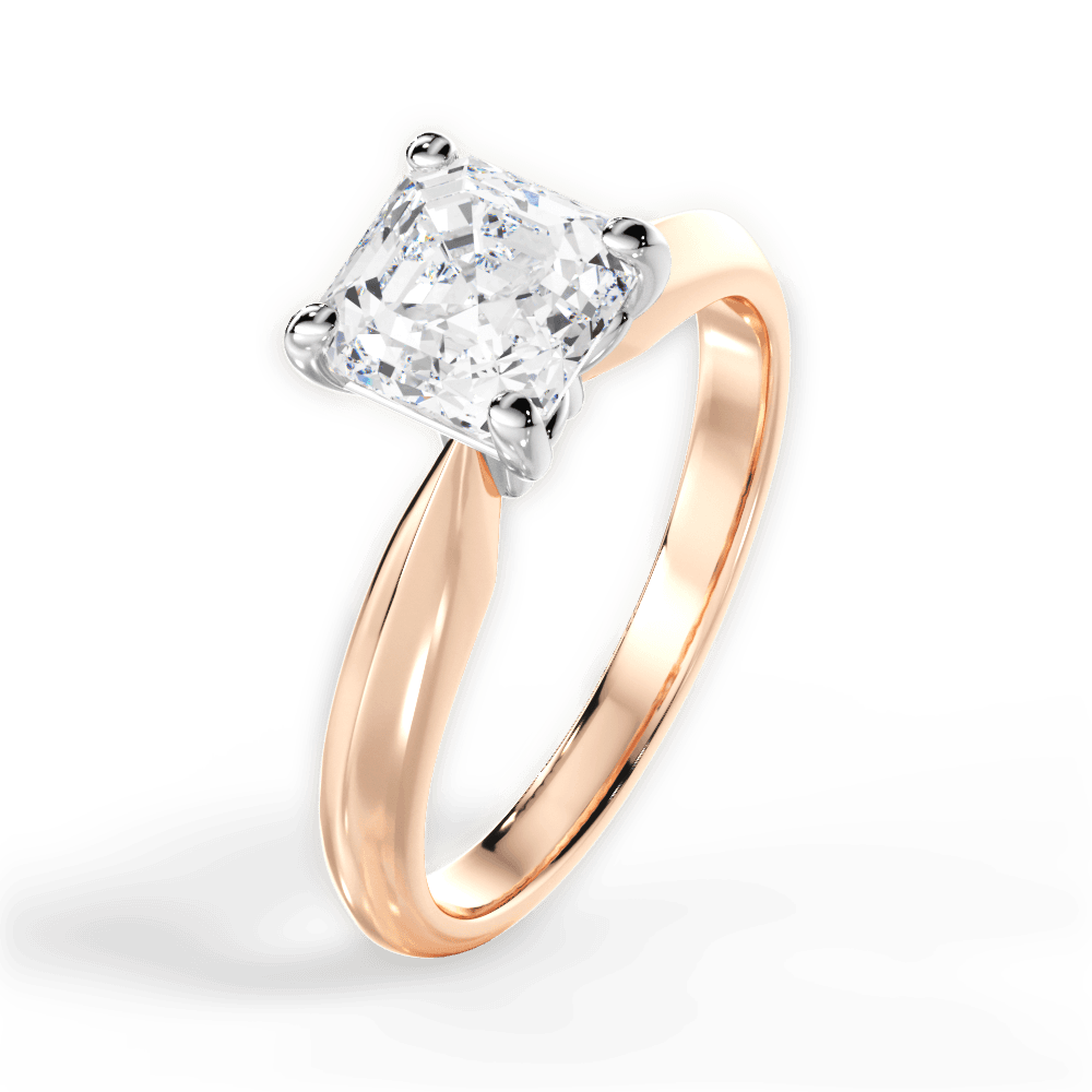 14kt Rose Gold/18kt Rose Gold/asscher/perspective