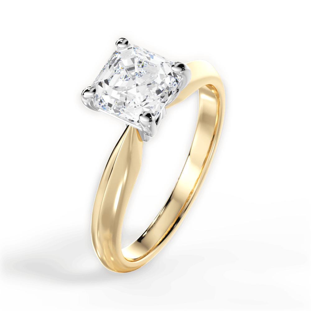 14kt Yellow Gold/18kt Yellow Gold/asscher/perspective