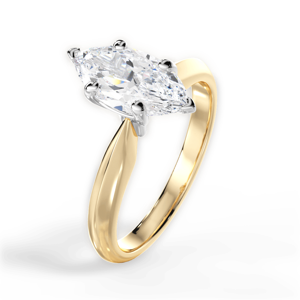 14kt Yellow Gold/18kt Yellow Gold/marquise/perspective