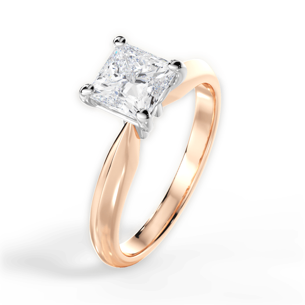 14kt Rose Gold/18kt Rose Gold/princess/perspective