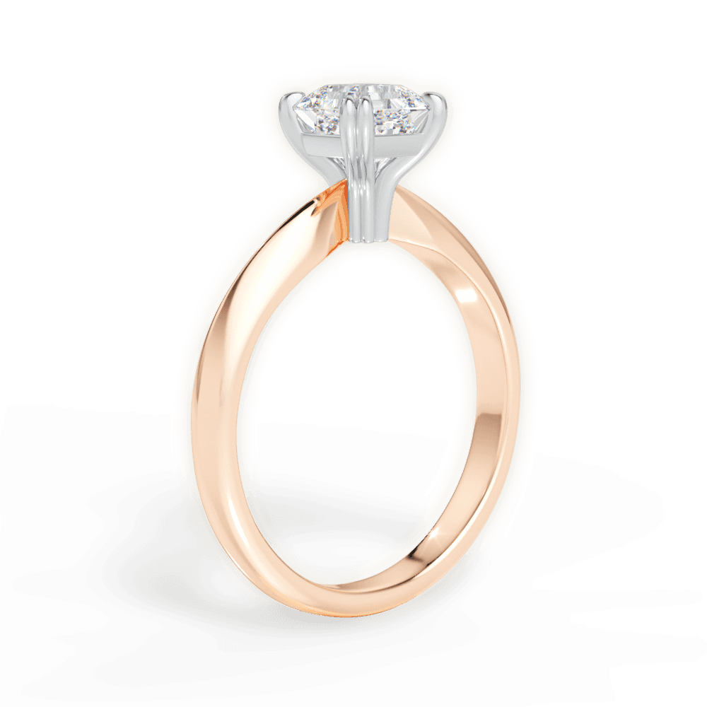 14kt Rose Gold/18kt Rose Gold/asscher/front