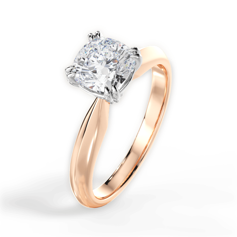 14kt Rose Gold/18kt Rose Gold/cushion/perspective