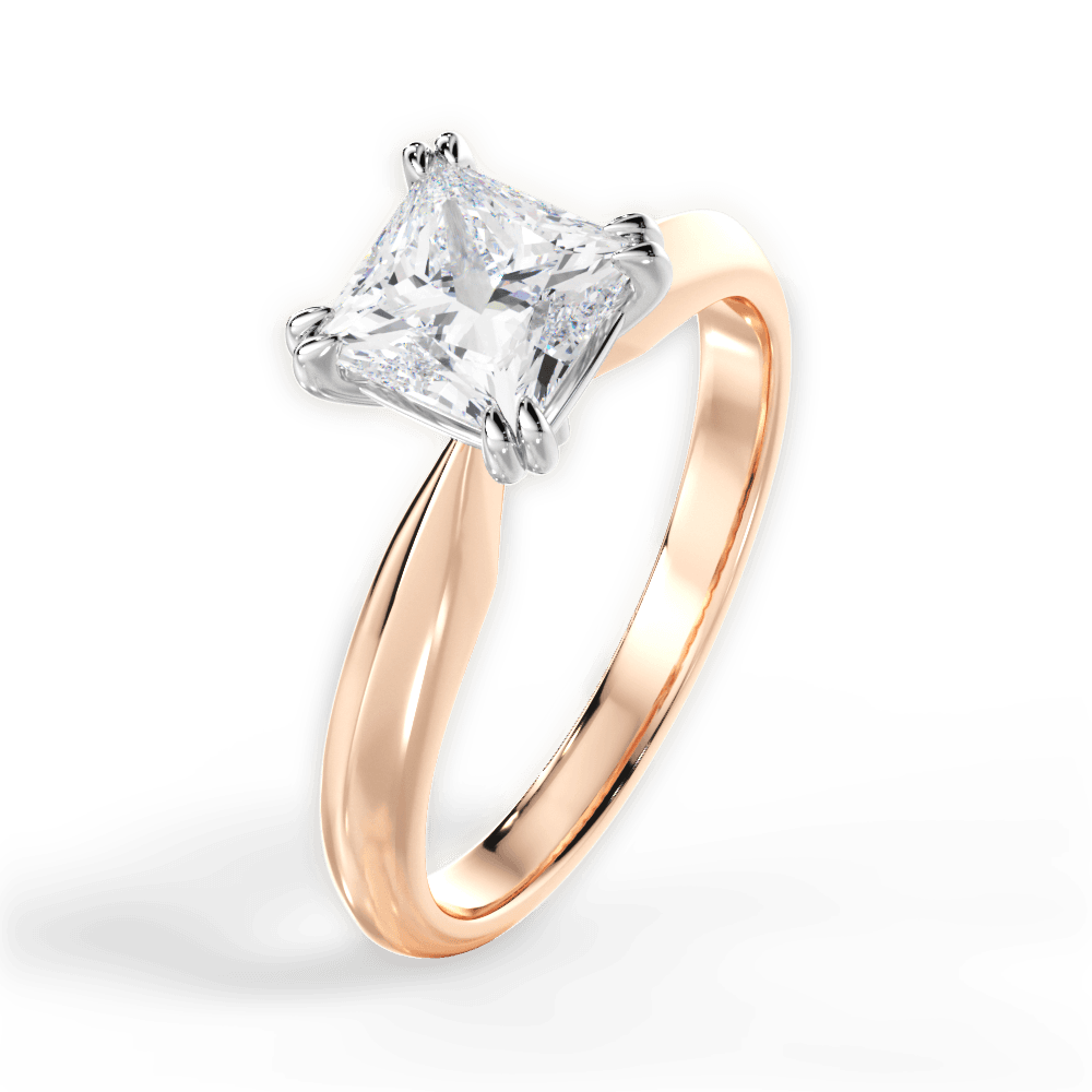 14kt Rose Gold/18kt Rose Gold/princess/perspective