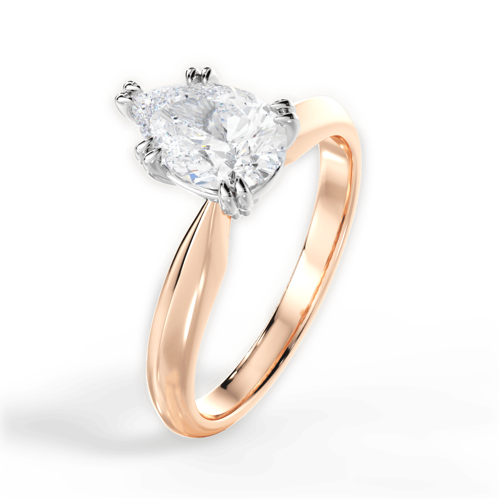 14kt Rose Gold/18kt Rose Gold/pear/perspective