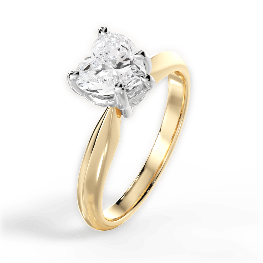 14kt Yellow Gold/18kt Yellow Gold/heart/perspective