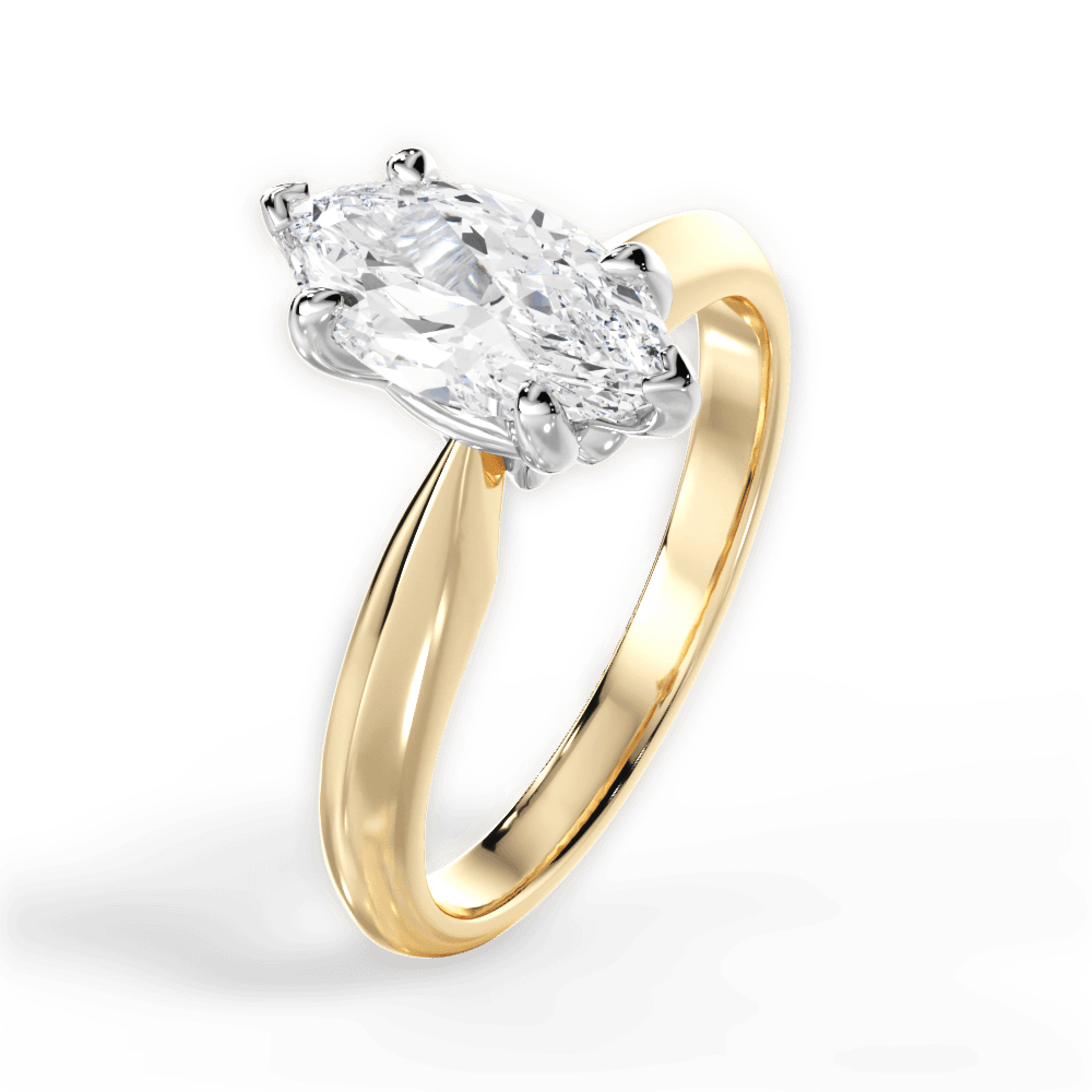 14kt Yellow Gold/18kt Yellow Gold/marquise/perspective