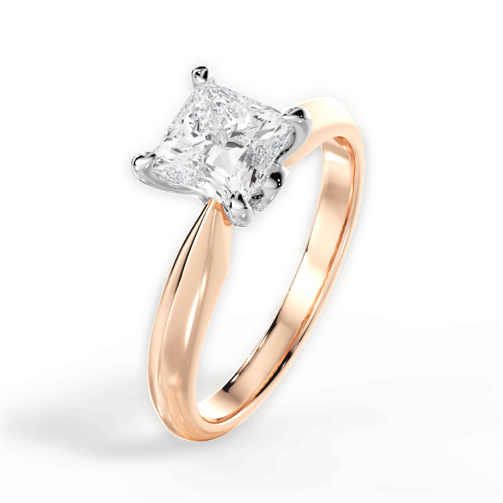 14kt Rose Gold/18kt Rose Gold/princess/perspective