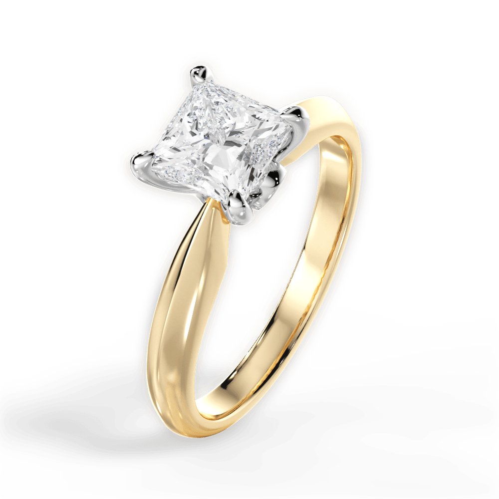 14kt Yellow Gold/18kt Yellow Gold/princess/perspective