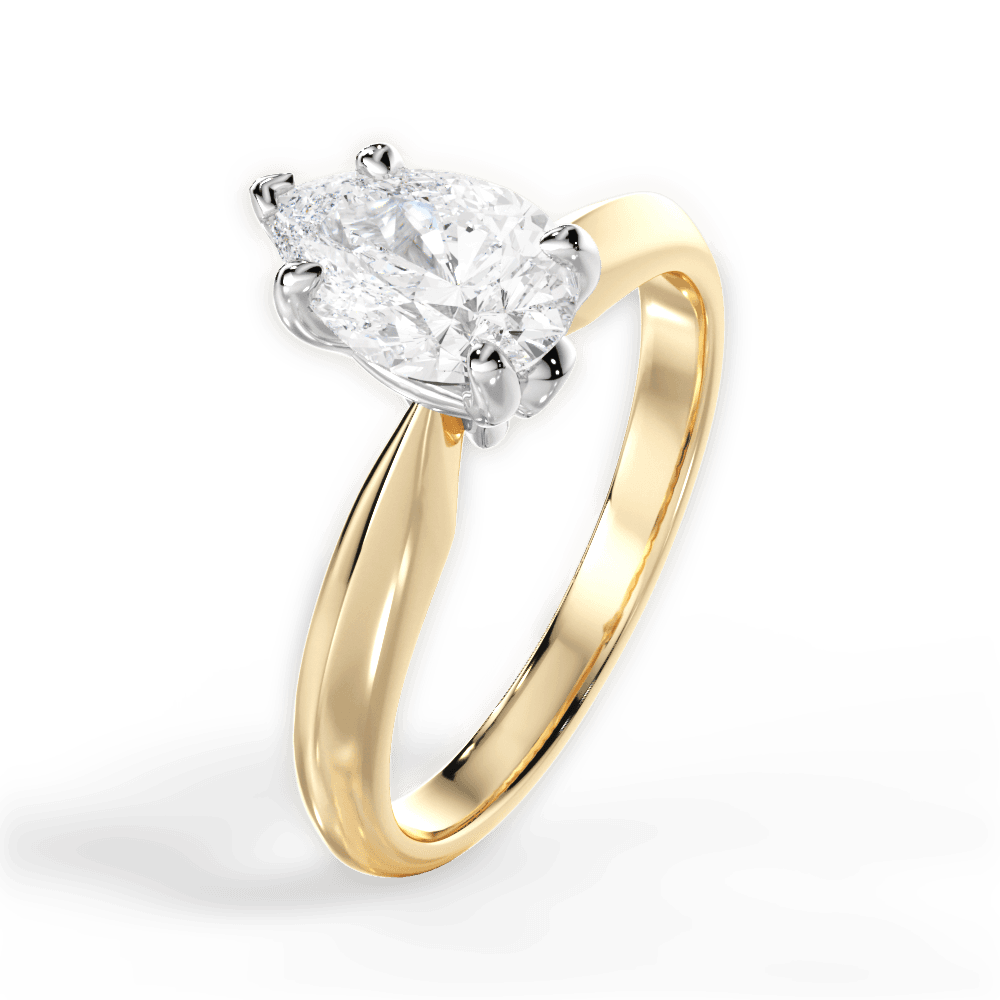 14kt Yellow Gold/18kt Yellow Gold/pear/perspective