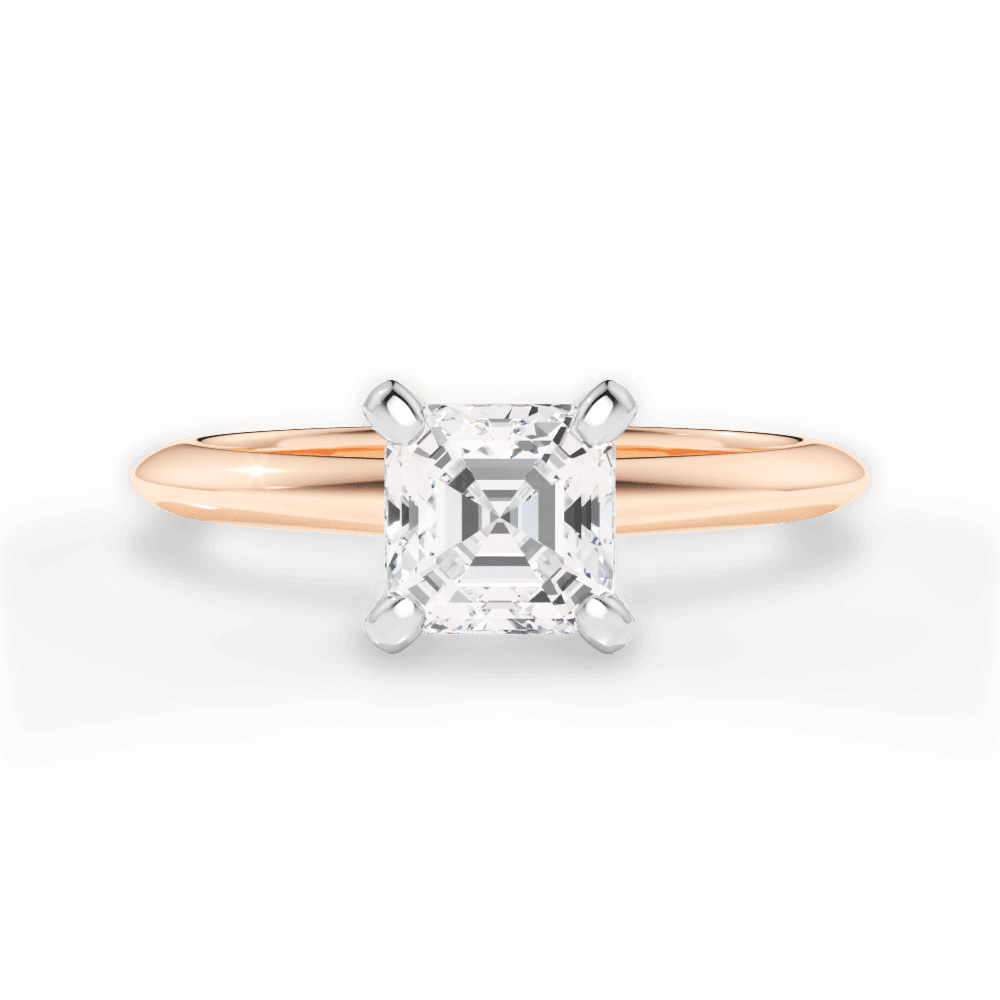 14kt Rose Gold/18kt Rose Gold/asscher/top