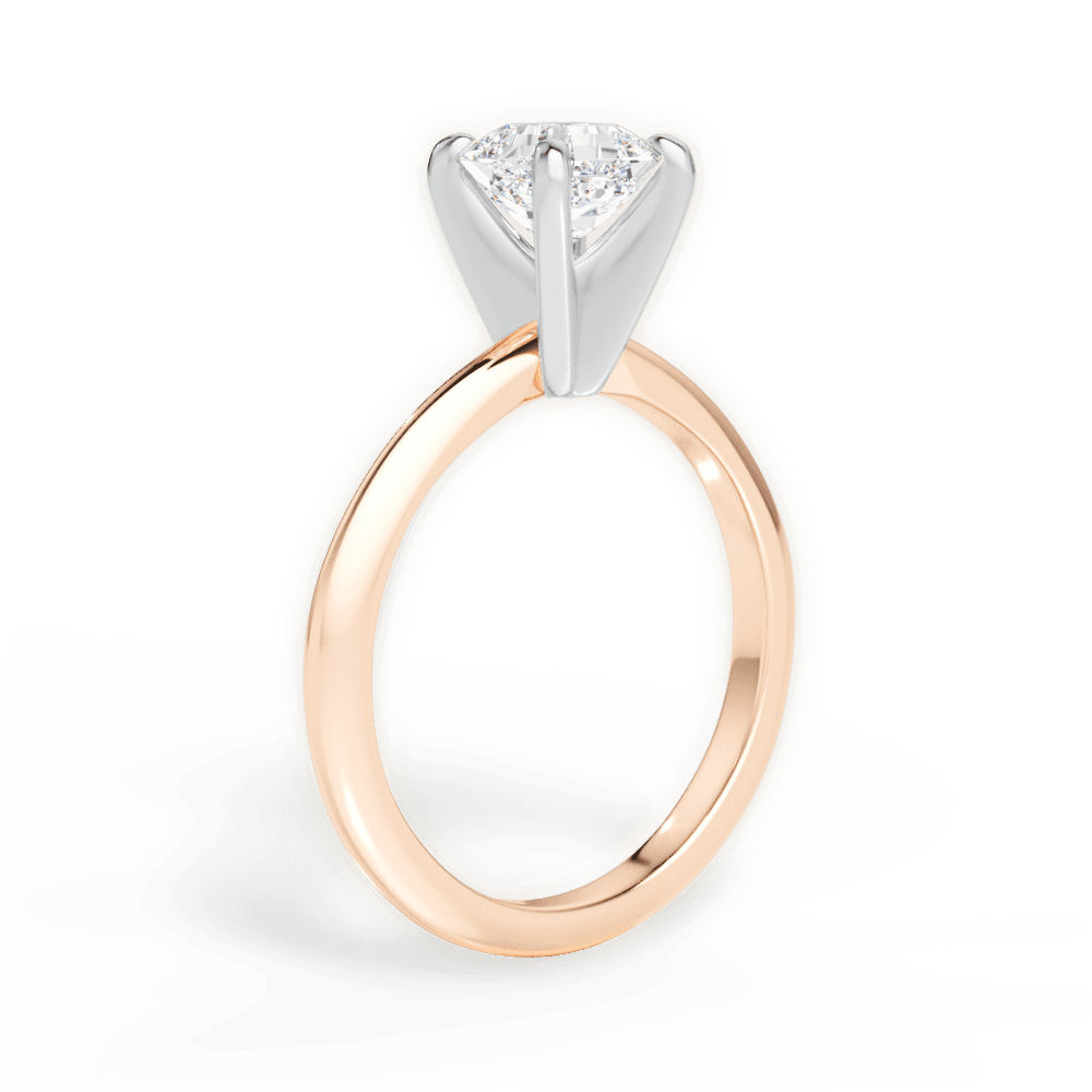 14kt Rose Gold/18kt Rose Gold/asscher/front