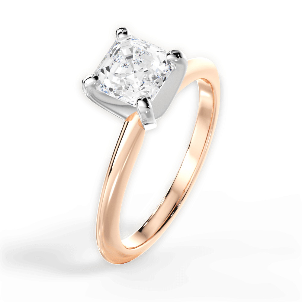 14kt Rose Gold/18kt Rose Gold/asscher/perspective