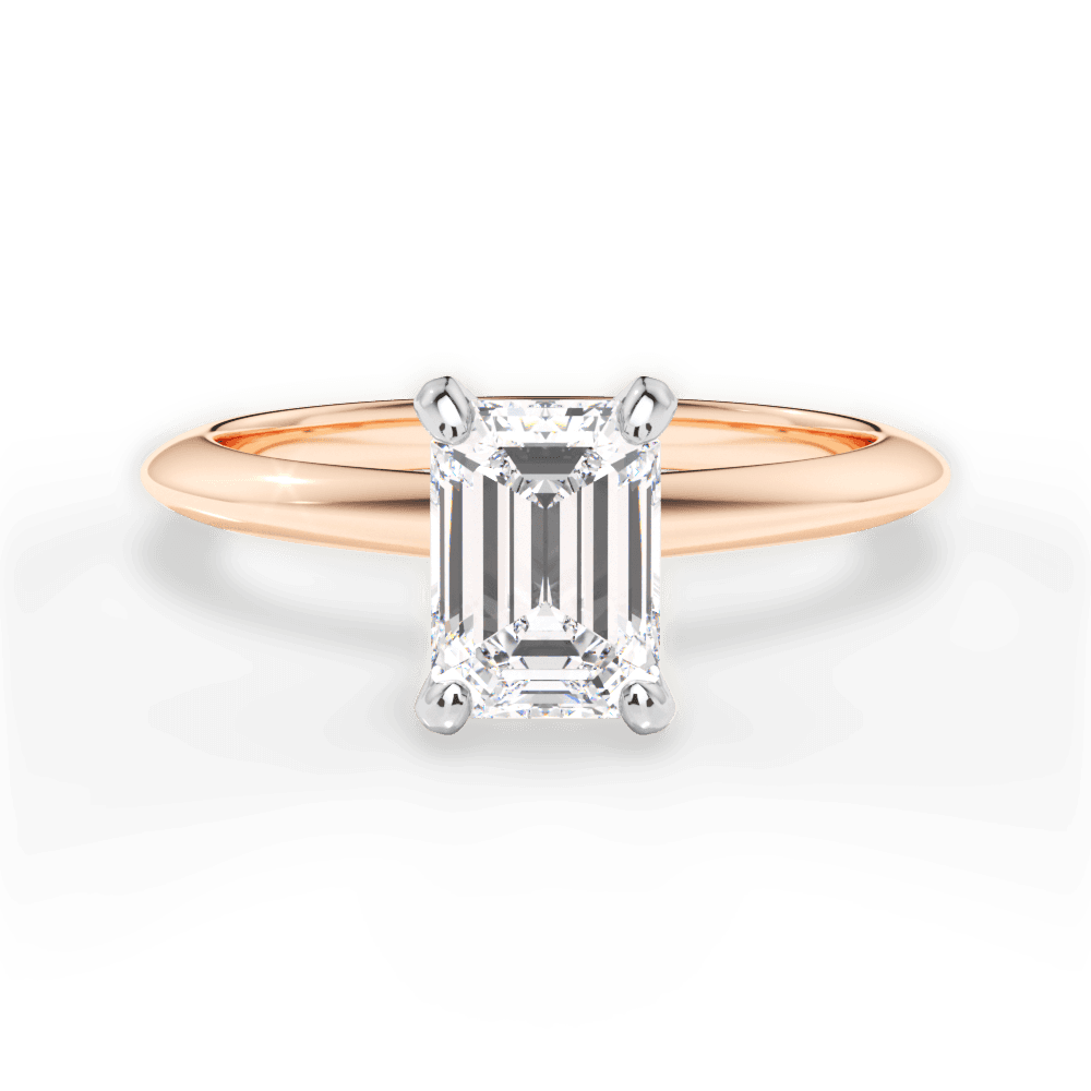 14kt Rose Gold/18kt Rose Gold/emerald/top