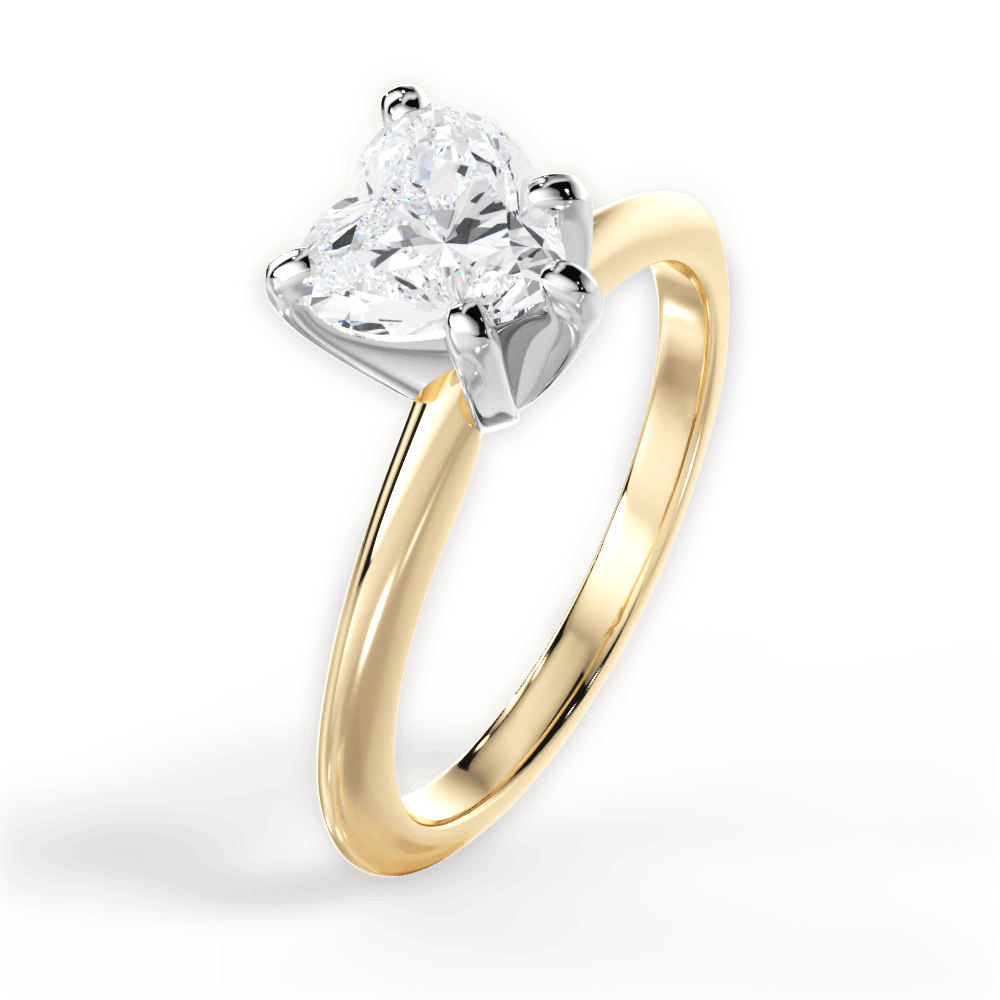 14kt Yellow Gold/18kt Yellow Gold/heart/perspective