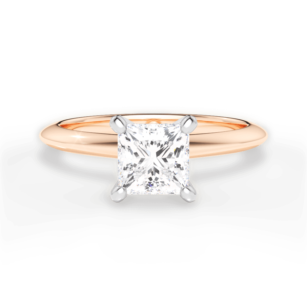 14kt Rose Gold/18kt Rose Gold/princess/top