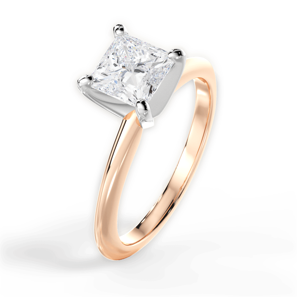 14kt Rose Gold/18kt Rose Gold/princess/perspective